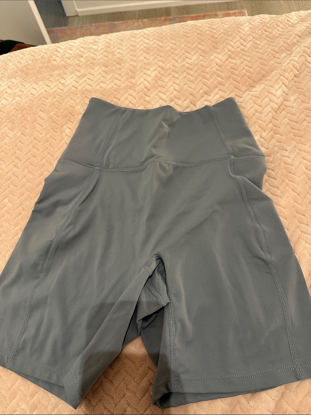 Danskin High-Rise Bike Shorts in Slate Gray